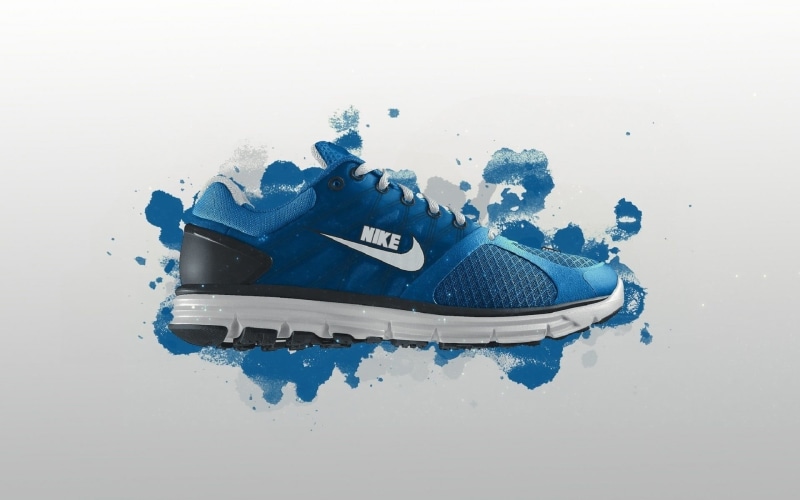 Nike, damaged, no people, white background, close-up, studio shot, sneaker, connection, nature, creativity, unpaired, shoes, blue, gray, water, communication