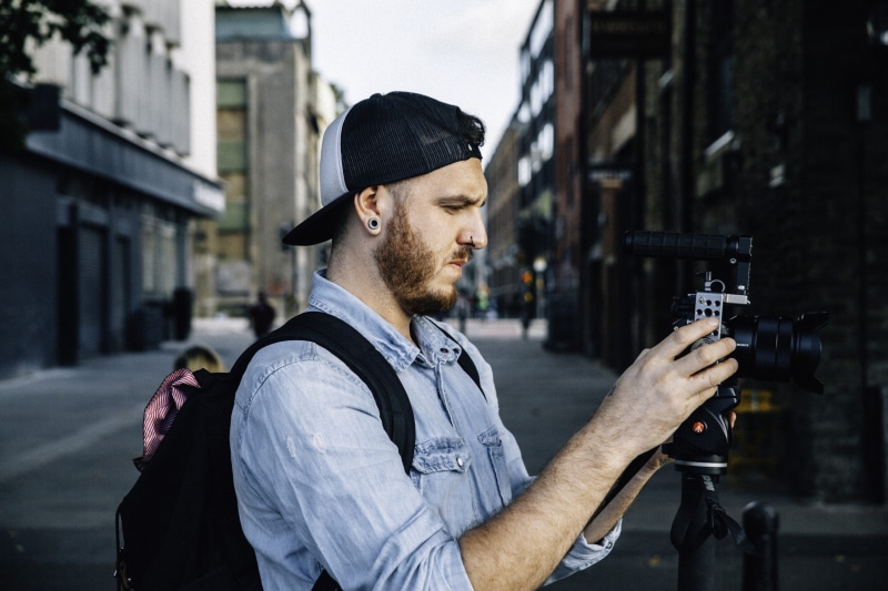 bristol, human, man, one person, young adult, tripod, looking, building, photographer, occupation, person, photo, lifestyles, beard, holding, urban, waist up