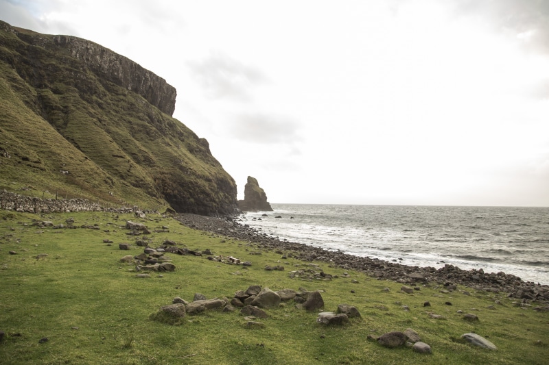solid, beauty in nature, cliff, seascape, scenic, scenery, rocky, beach, non-urban scene, vacation, rock - Object, tranquil scene, rock formation, scotland