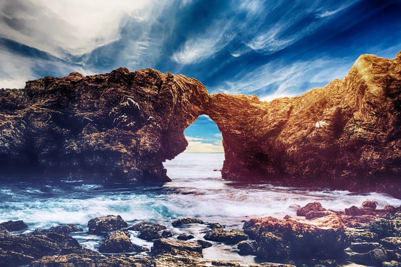 coast, white, shore, beach, scenics, daytime, wave, 4K, sky, stone, no people, body, natural arch, ocean, geology, black, scenic, sea, nature, power in nature