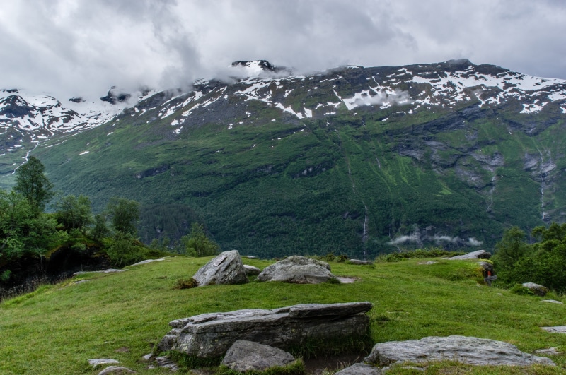 white, european Alps, day, daytime, surrounded, grass, photo, near, green, snowcapped mountain, rock, non-urban scene, summer, black, gray, cold temperature