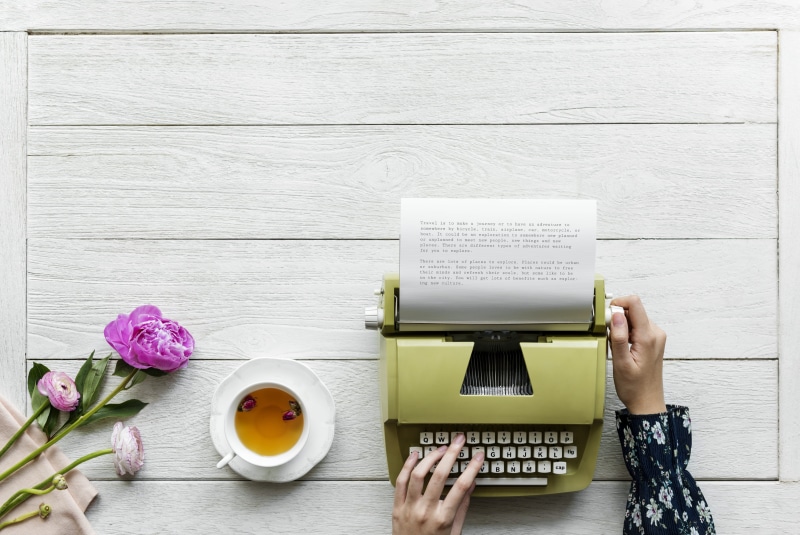 vintage, computer, retro, technology, cup, old fashion, relaxation, flat lay, decoration, background, drink, flatlay, laptop, copy space, women, journalist