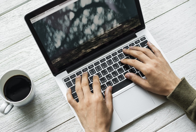 4K, personal perspective, using laptop, searching, wireless, keyboard, social media, digital, device, network, wireless technology, browsing, leisure