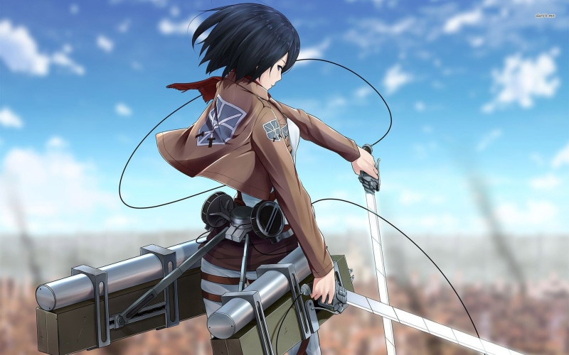 hd, mickasa, sword, attack, anime, 1080P, titan, on, cartoon/comic, ackerman