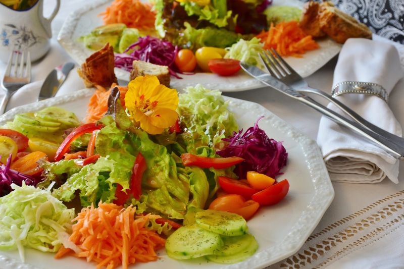 indoors, sliced, oil, ingredients, kitchen, weight-loss, vitamins, cucumbers, delicious, chopped, diet, present, food, fruit, nutrition, salad plate, porcelain