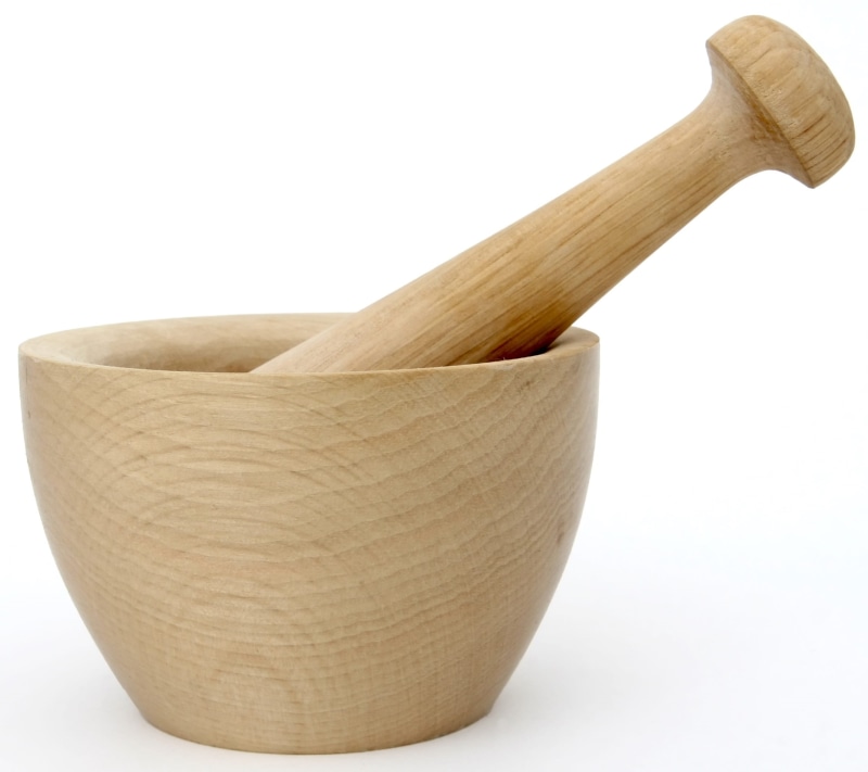 herbs, copy space, ground, simplicity, crushing, 1080P, tool, wood - Material, cook, mortar and Pestle, grinding, closeup, object, kitchen Utensil, wellbeing