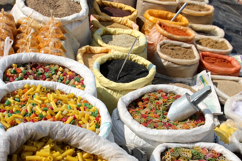 cinnamon, for sale, anise, seasoning, food, colorful, cuisine, variation, aroma, retail, 2K, day, cooking, piling, powder, street market, high angle view