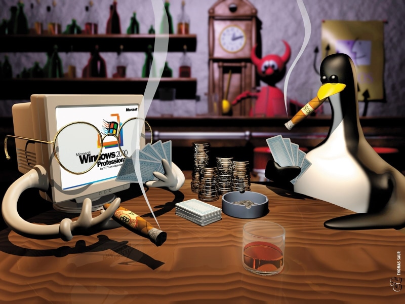 art, technology, linux, microsoft, bsd, 720P, poker, tux, hd, windows