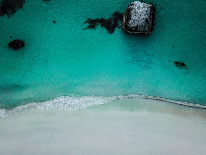 sea, idyllic, beauty in nature, pool, black, blue, norway, high angle view, rock, lagoon, mountain, tranquility, teal, land, 4K, water, no people, outdoors