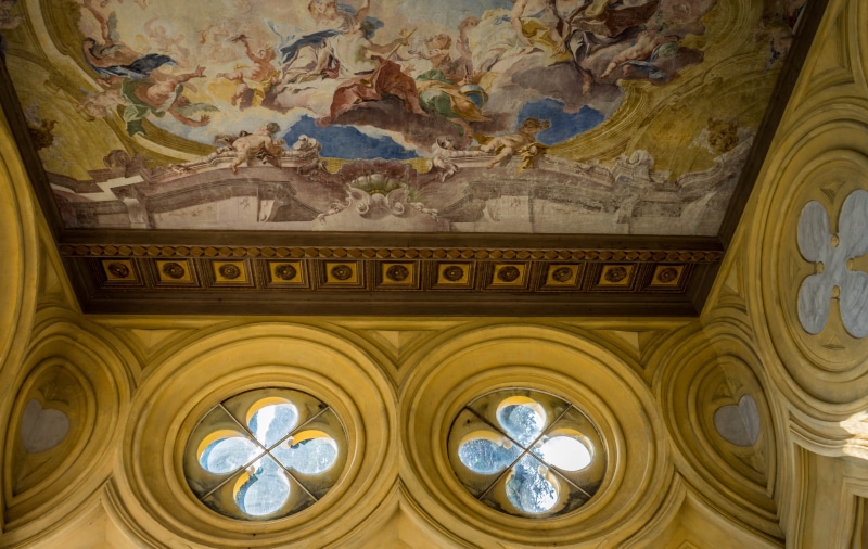 the past, color, fresco, architecture and art, history, design, art and craft, building, ornate, day, built structure, wall - building feature, angel, lake garda