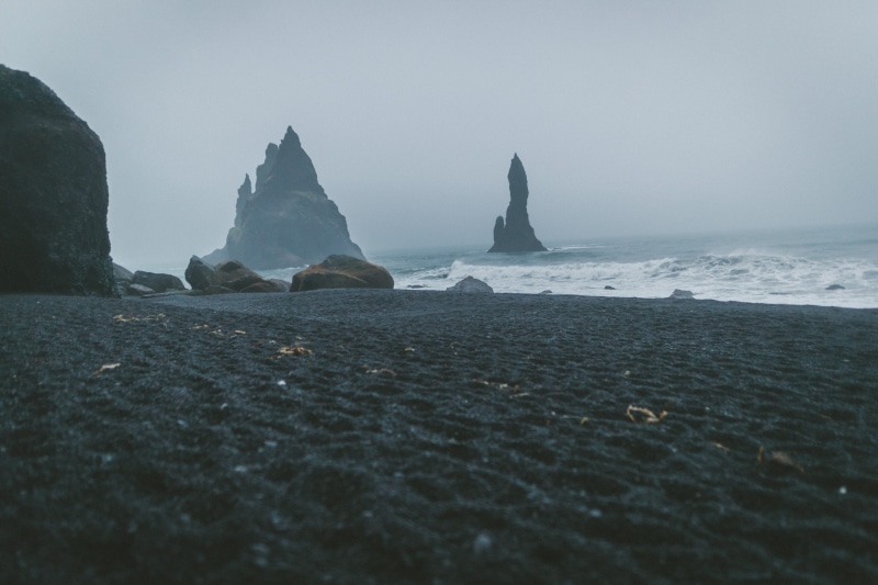 beauty In Nature, atlantic Ocean, haze, 5K, outdoors, water, vacations, no People, iceland, black sand, nature, scenics, adventure, sea, seascape, pacific Ocean
