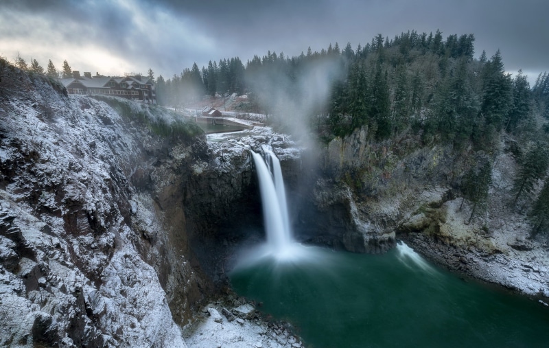 Washington state, nature, 1080P, winter, waterfall
