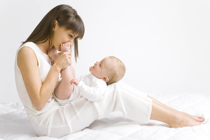 care, emotion, childhood, women, Happiness, Mother, innocence, positive emotion, two people, beginnings, bed, Smiles, females, togetherness, White, adult