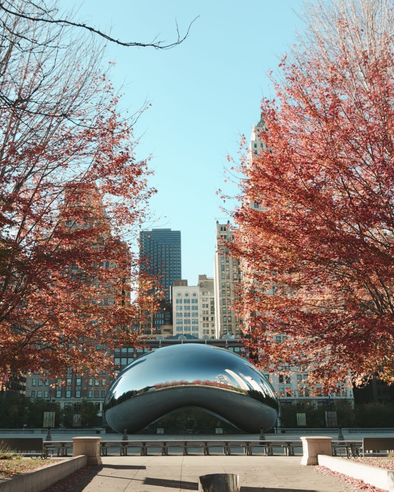 park, clear sky, art, branch, sky, rail, town, built structure, railway, illinois, skyscraper, travel destinations, 2K, cloud, building exterior, tent