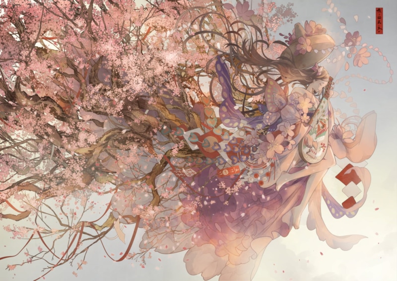 Japanese, original characters, anime girls, 720P, Nanaharasie, anime, biwa