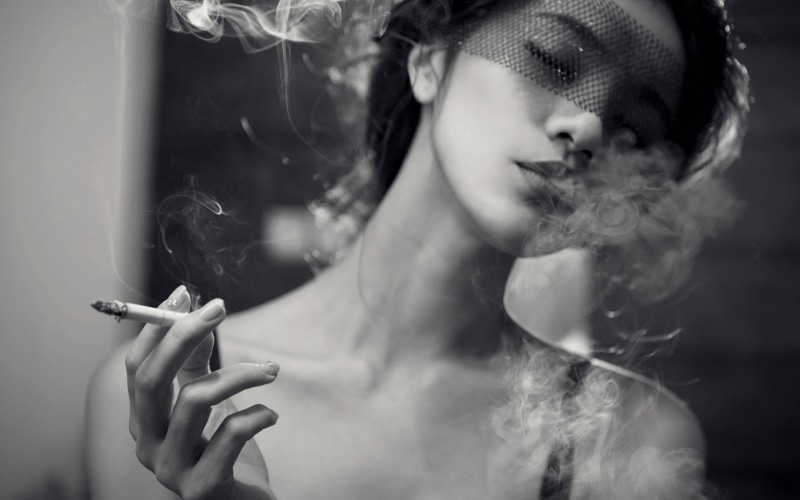 models, 1080P, oriental, white, black, pose, fashion, girls, females, style, women, smoke, asian, b w, cigarette