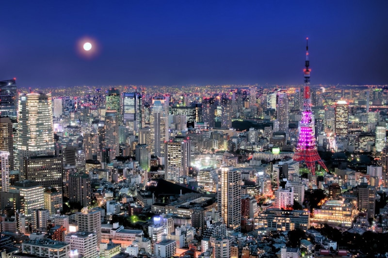 cities, panorama, rivers, 720P, ray, monuments, light, building, towers, architecture, tower, bridges, freeway, japon, japan, panoramic, night, tokyo