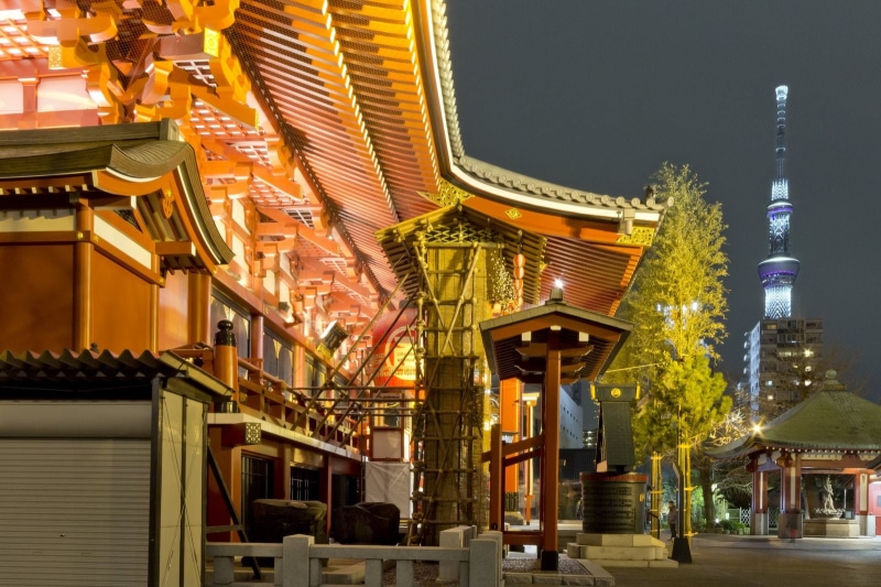 japon, architecture, panoramic, tower, building, cities, towers, tokyo, 720P, light, temple, ray, night, freeway, bridges, monuments, rivers, japan, panorama
