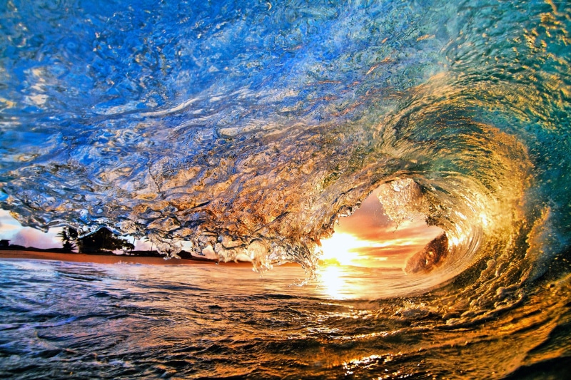 4k, Water, sun, wave, 4K, sunset, Sea, sunrise, Ocean