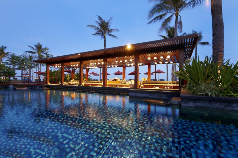 exotic, beach, night, pool, evening, beautiful, swimming, islands, 1080P, island, dusk, resort, ocean, luxury, tropical, paradise