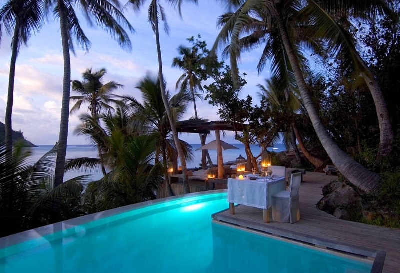 evening, dream, island, dusk, islands, paradise, lit, sunset, tropical, lights, polynesia, pool, 2K, night, exotic