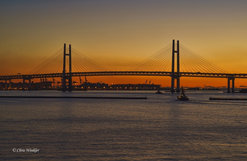 Sony, yokohama, dawn, Alpha, minatomirai, bridge - man made structure, long, baybridge, Japan, built structure, bay, waterfront, Sunrise, connection, Harbor
