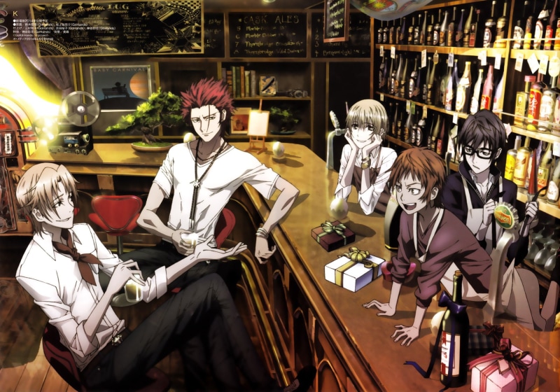 Anime, creativity, group of people, clothing, human representation, Izumo Kusanagi, 1080P, art and craft, people, Mikoto Suoh, indoors, male likeness