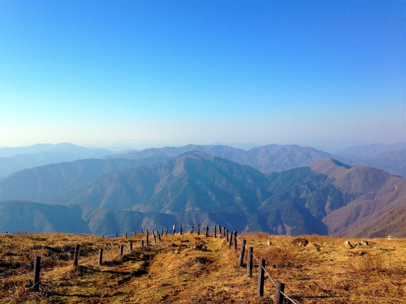 idyllic, semi-arid, landscape, sky, ibuki, day, land, mountain range, clear sky, hikone, japan, outdoors, beauty in nature, copy space, climate, mount ibuki