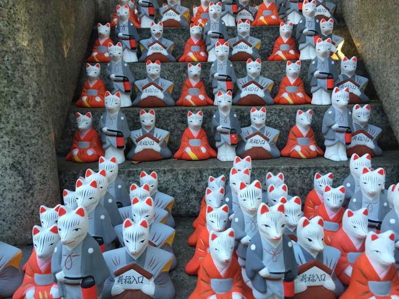 celebration, architecture, power spot, red, arrangement, large group of objects, creativity, figurine, high angle view, still life, in a row, shrine, outdoors