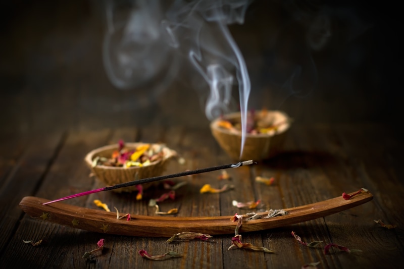 wood - material, nature, incense, smoke - physical structure, food and drink, food, close-up, table, heat - temperature, kitchen utensil, no people, burning