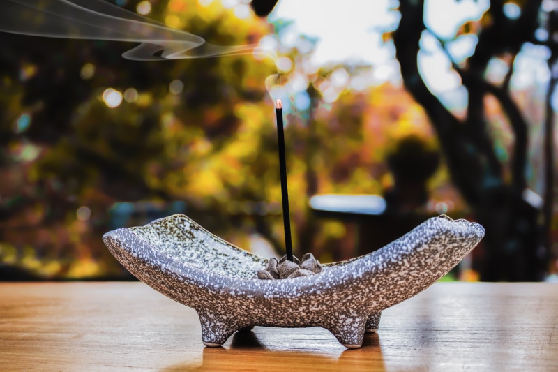 burning incense, lighted, illuminated, animal, reflection, focus on foreground, decoration, culture, traditional, focus, outdoors, joss, selective, close-up