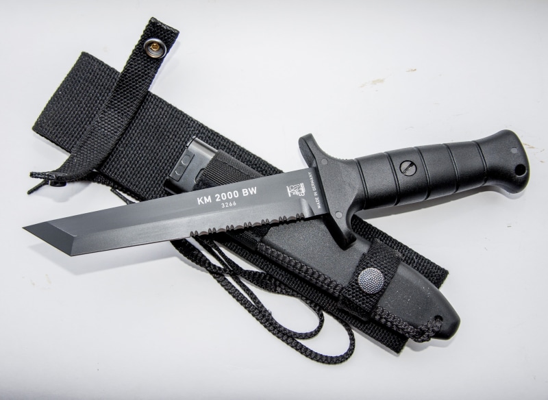 KM2000, German combat knife of the Bundeswehr, sheath, 4K, Combat knife