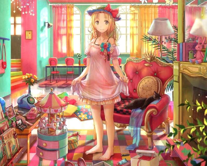 720P, soft, hd, girls, x, Fuji Choko, soft shading, art, fuji, shading, choko, anime, flowers, nature