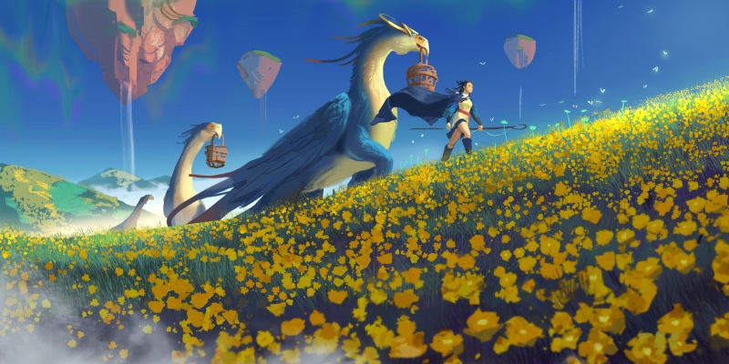 illustration, digital art, flowers, character design, 2D, game art, 4K, hou china