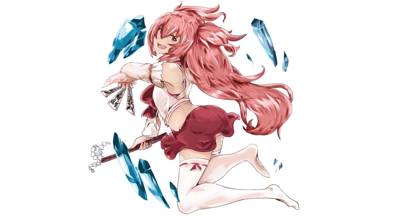 white background, creativity, Japanese clothes, purple, choice, art and craft, miko, variation, representation, close-up, cut out, copy space, motion, anime