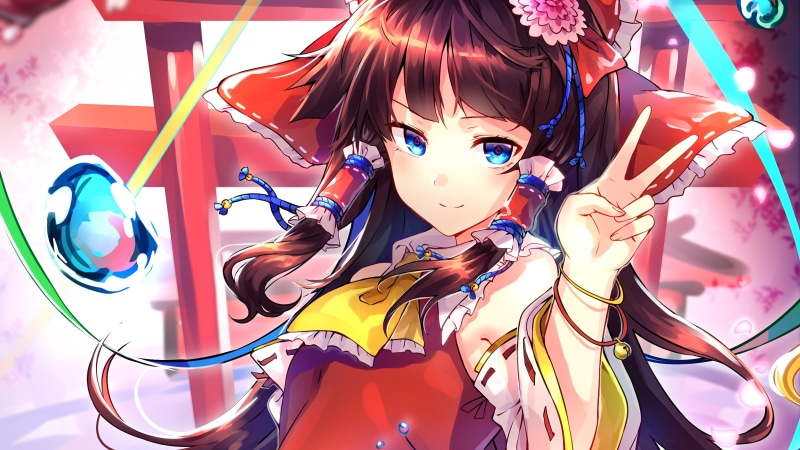 blue eyes, miko, Hakurei Reimu, Touhou, 1080P, red ribbon