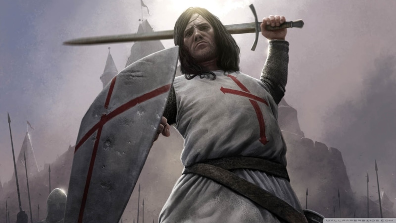 templar, shield, 1080P, illustration, sword, knight, hd, medieval, video games