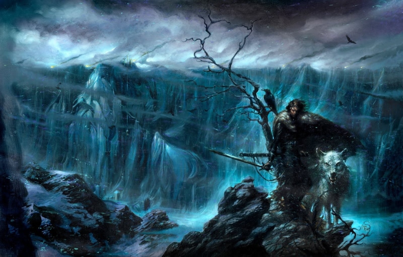 song, fire, ice, wolf, direwolf, snow, game, winter, fantasy, sword, drawing, jon, 720P, thrones