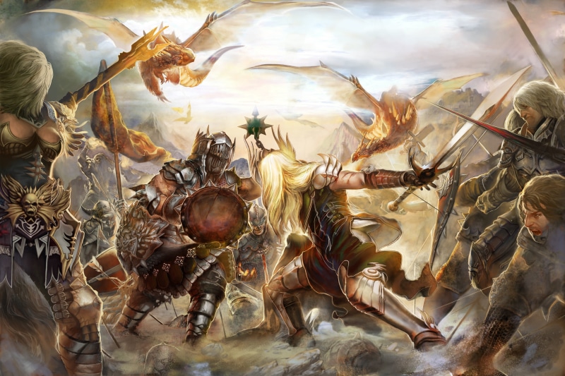 vertebrate, outdoors, 5K, battle, fantasy, full frame, art, weapons, religion, MMORPG, armor, Perfect world, warriors, animal, people, close-up, retail