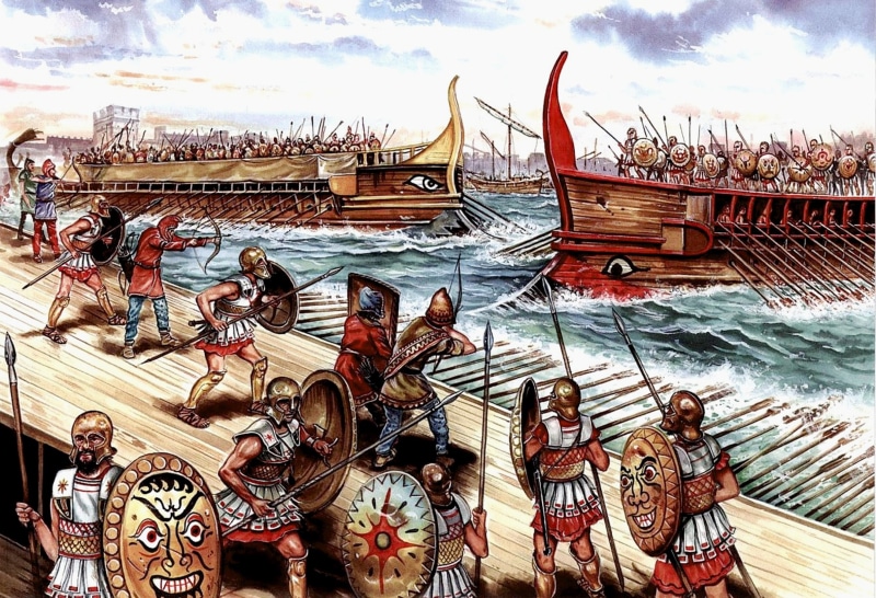battle, spears, shields, archers, hoplites, slingers, Syracuse, figure, harbour, art, spartans, illustration, 413 BC to ad, 2K, Luke, screening, war