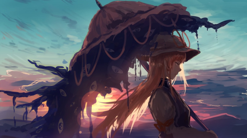 sunset, human representation, water, sea, sculpture, outdoors, craft, art and craft, sky, anime, mammal, creativity, no people, 1080P, statue, representation