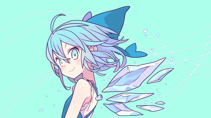 wings, Touhou, 8K, Cirno