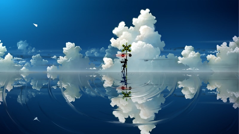 building exterior, paper planes, nature, clouds, outdoors, human representation, 720P, representation, cloud - sky, city, beauty in nature, day, no people