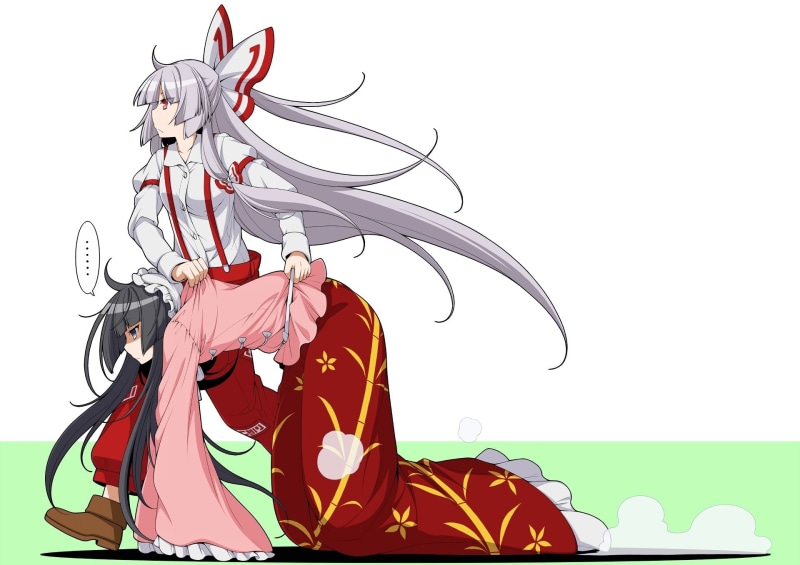 Anime, Touhou, Kaguya Houraisan, 1080P, Fujiwara no Mokou