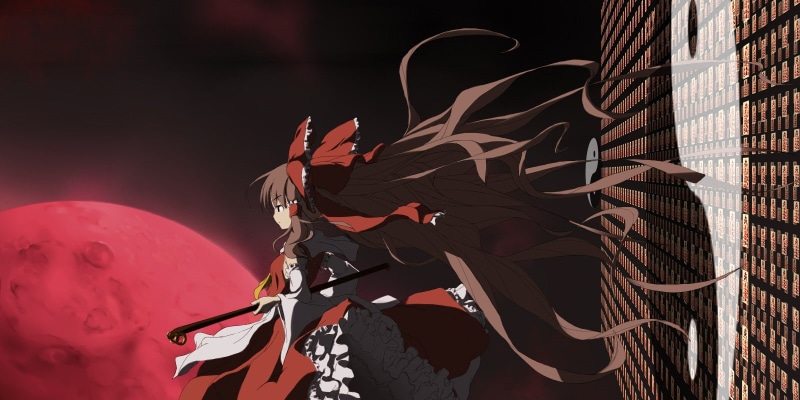 sunset, creativity, pattern, nature, Yin and Yang, Touhou, night, close-up, red, plant, Hakurei Reimu, beauty in nature, sky, outdoors, art and craft, light - natural phenomenon