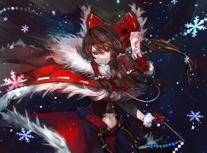 holiday, arts culture and entertainment, Christmas, real people, human representation, Hakurei Reimu, celebration, leisure activity, art and craft, Touhou