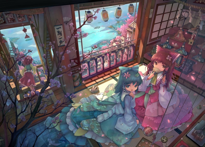 day, creativity, no people, building exterior, high angle view, built structure, Hakurei Reimu, outdoors, Hieda no Akyuu, multi colored, art and craft