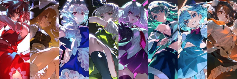 Kirisame Marisa, Kochiya Sanae, Shameimaru Aya, 2K, Izayoi Sakuya, Touhou, Reisen Udongein Inaba, Hakurei Reimu