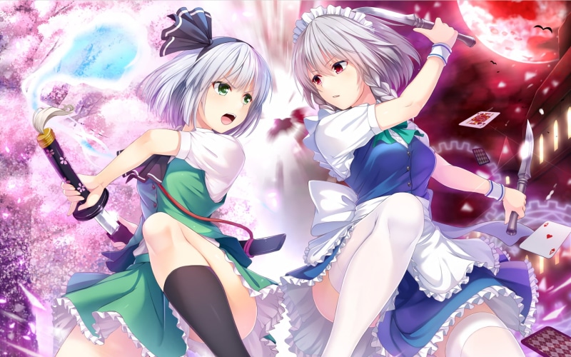 Touhou, Youmu Konpaku, 1080P, Anime, Sakuya Izayoi