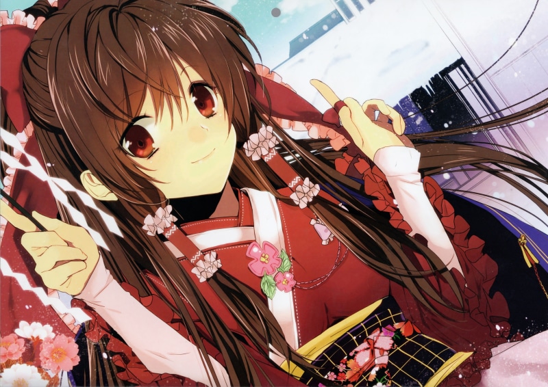 women, brunette, amusement park ride, lifestyles, men, representation, day, arts culture and entertainment, red eyes, Hakurei Reimu, celebration, outdoors